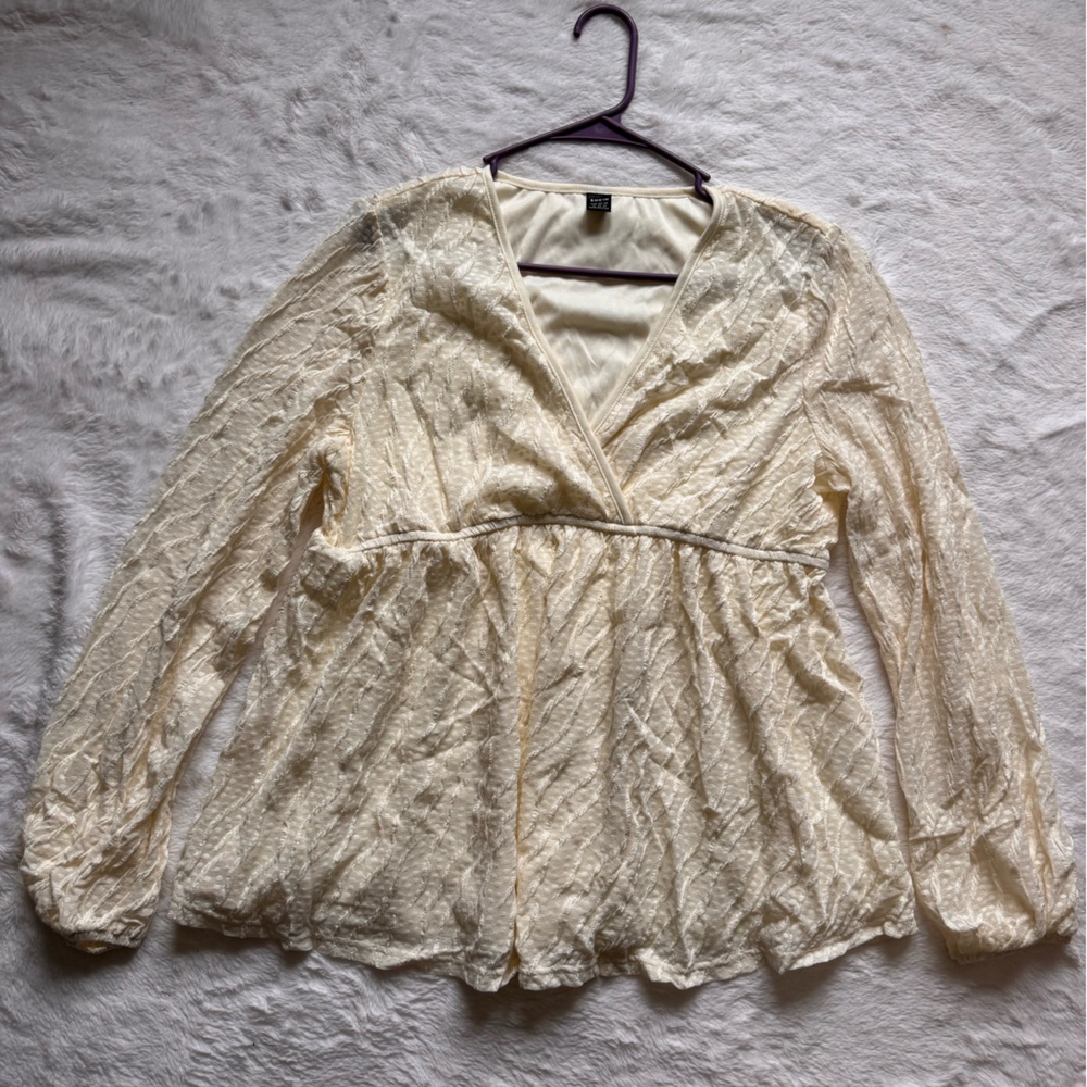 SHEIN Cream Lace Women's Robe